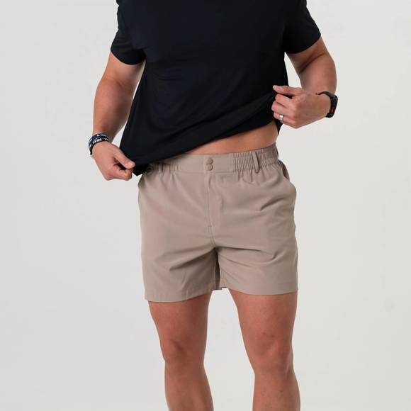 NEW BURLEBO everyday duck hunt pocket shorts in cobblestone khaki - Picture 1 of 3